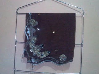 kerudung paris bordir coklat