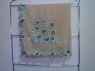 jilbab double hicon coklat bordir