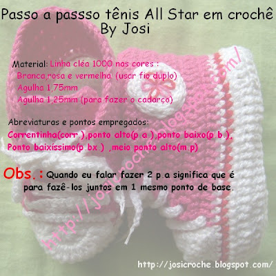 All Star em crochet Paaso+a+passo+T%C3%AAnis+All+Star+em+croche