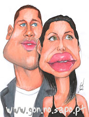 Caricatura do Brad e da Angelina Jolie