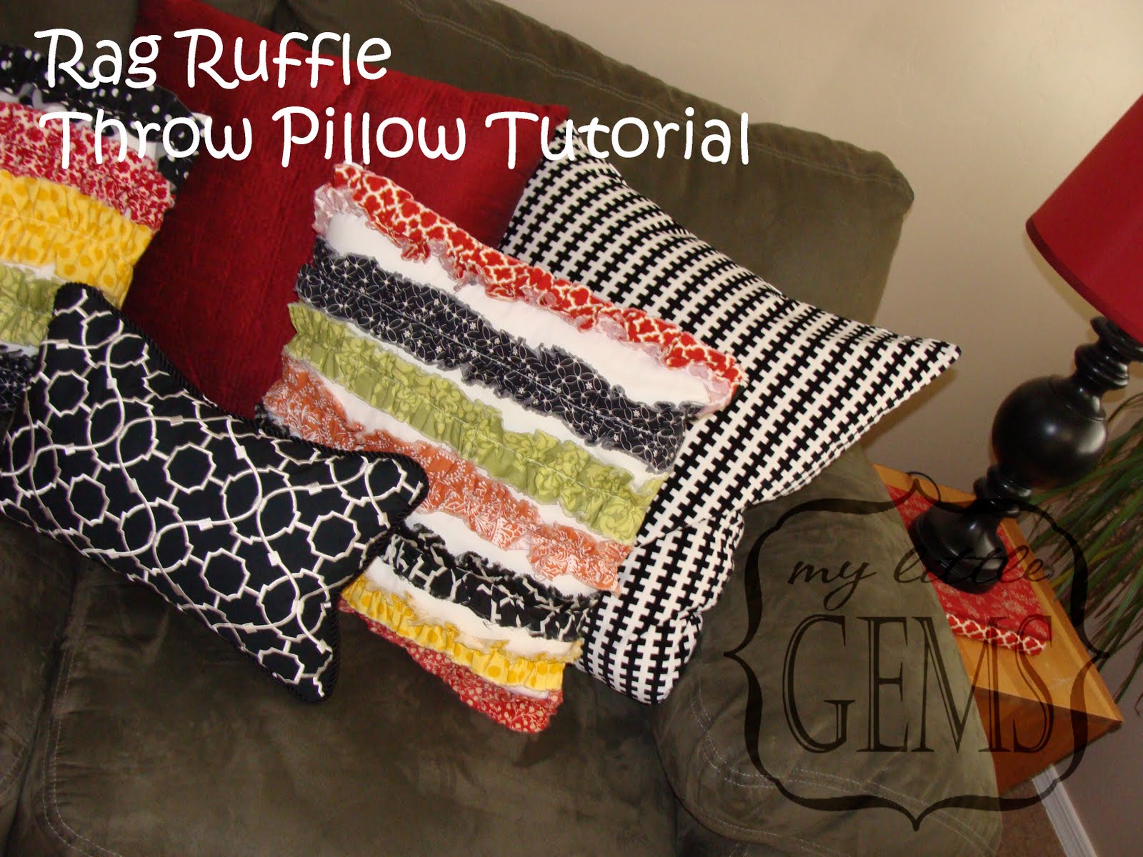 My Little Gems Rag Ruffle Throw Pillow {Tutorial}