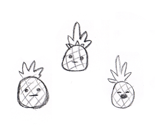 sketched pineapple