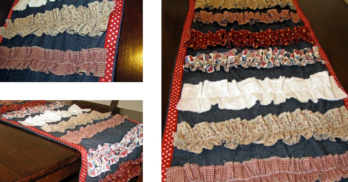 Oopsey Daisy Ruffled Denim Table Runner {With tutorial}