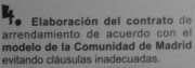 Elaboración del contrato de arrendamiento de acuerdo con el modelo de la Comunidad de Madrid evitando cláusulas inadecuadas