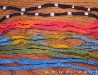 Leigh's painted & ikatted (is that a word?) warps Leigh's painted & ikatted (is that a word?) warps