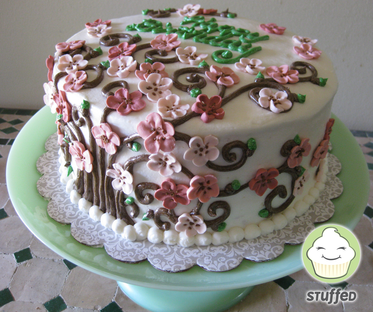 Stuffed Cakes Cherry Blossom Cake with Royal Icing Flowers