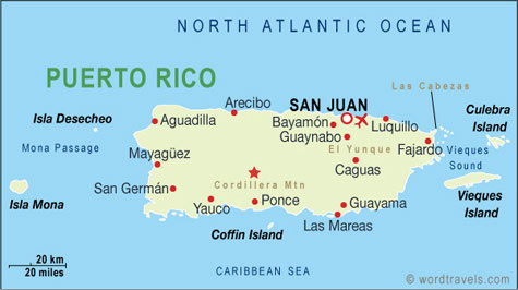 arecibo and san juan puerto rico map