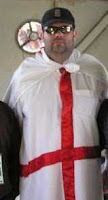 Nick hayes draped in England Flag