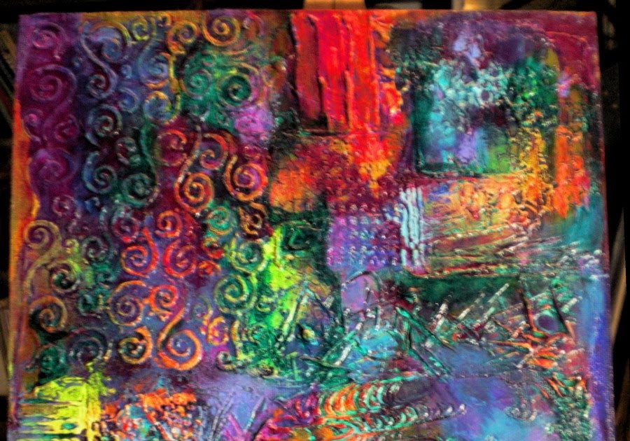 Mixed Media Folk Art New Textured Abstract Paintings