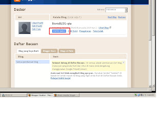 Halaman Awal Akun Blogspot