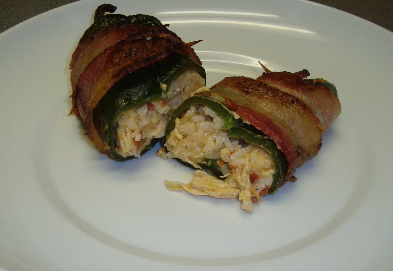 Sarah's Kitchen Bacon Wrapped Stuffed Peppers