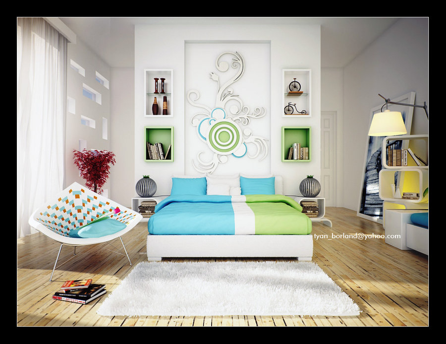 Home Renovations: Green Color Bedrooms Interior Design Ideas
