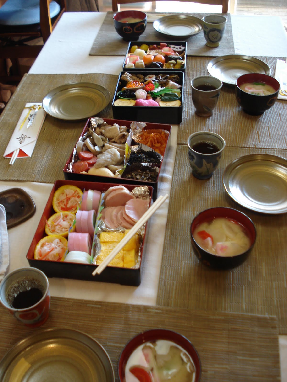 osechi japanese years food table ryori