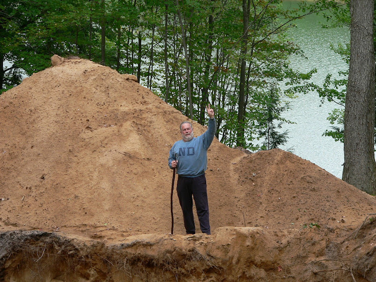 See how high the sand mound is!