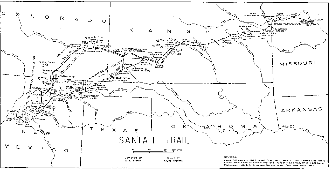 Santa Fe Trail Mileage Charts