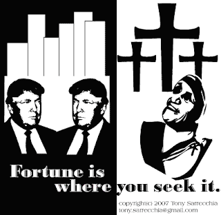 Fortune is where your find it. Donald Trump and Mother Teresa Illustration by Tony Sarrecchia
