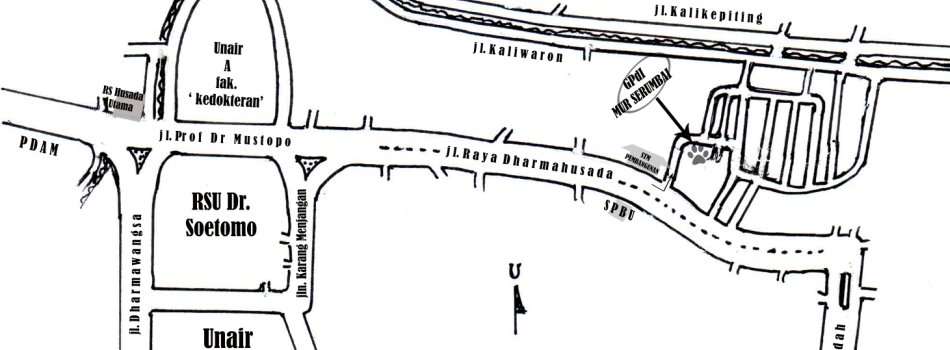 Denah Lokasi GPdI Mur Serumbai, Jl. Dharmahusada Utara X/ 8 Surabaya