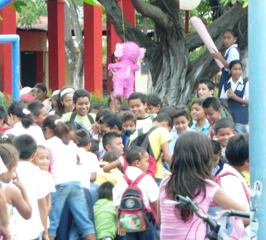 Pinata mania after the parade