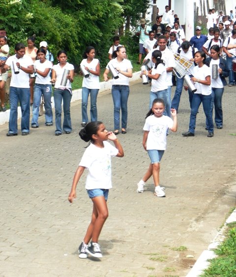 Rosita dancing with the marching band