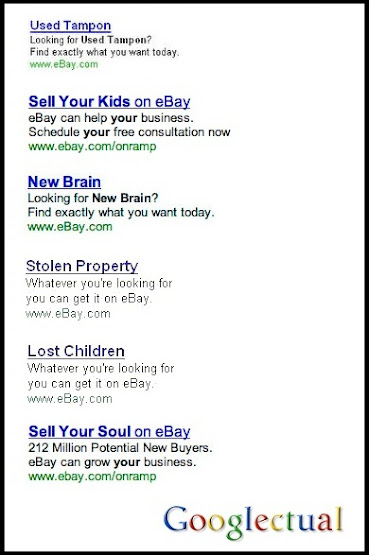 eBay - The Seller/Buyer of used tampons, kids, brain, soul and stolen 