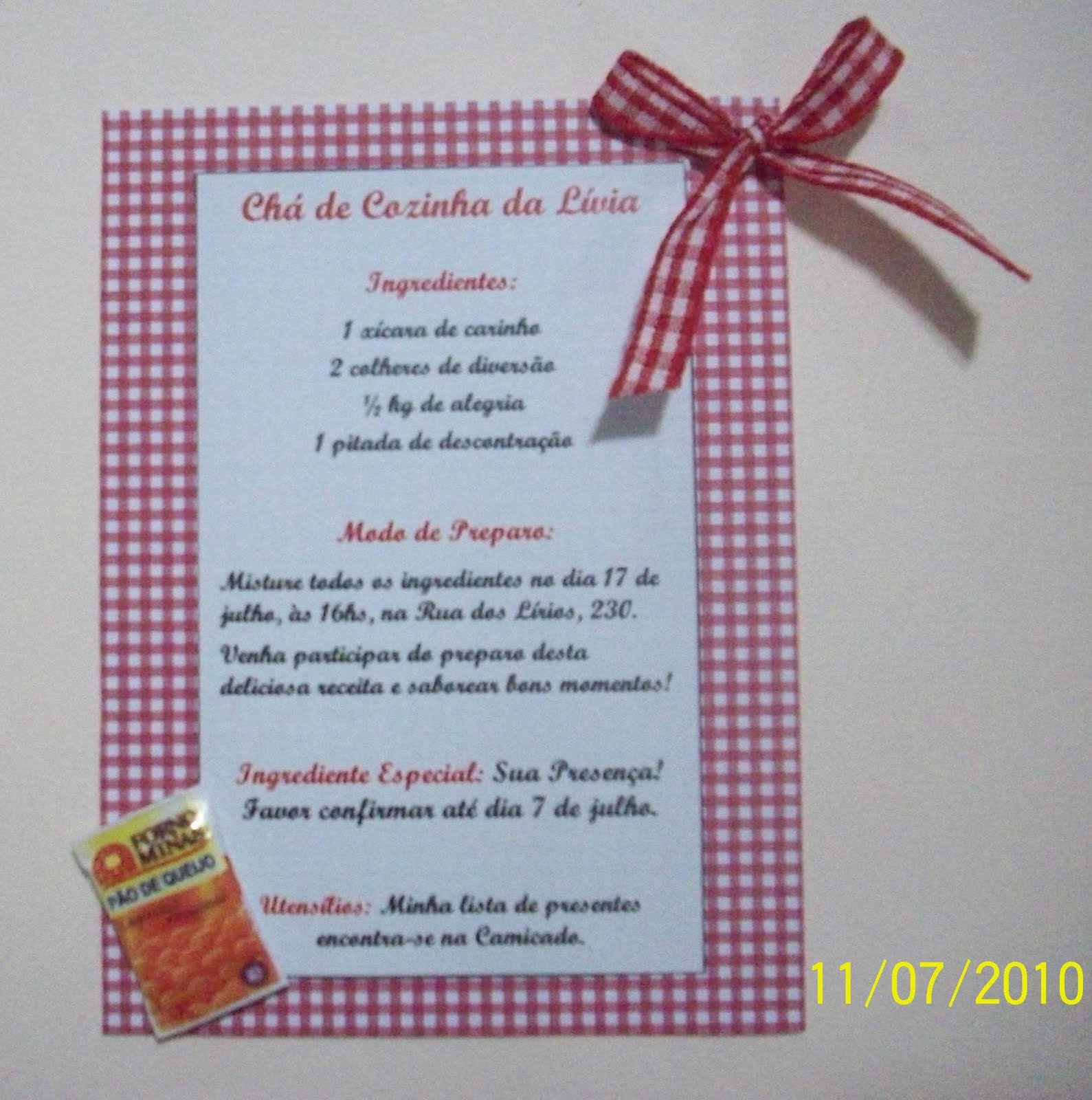na troca de receitas com as amigas se ela acertasse quem deu a receita