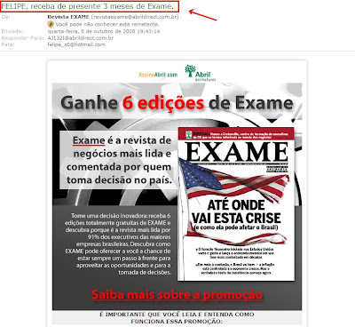 Ganhe de presente EXAME...Eu hein...