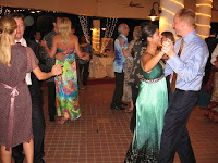 The crowd dancing to the beat of the live Jazz Quartet
