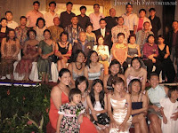 Wedding couple's family photo