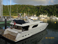 A boat parked at the Danna Bay