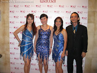The Electric Violin Performers and their manager Jason Geh