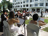 back view of the string quartet during their performance