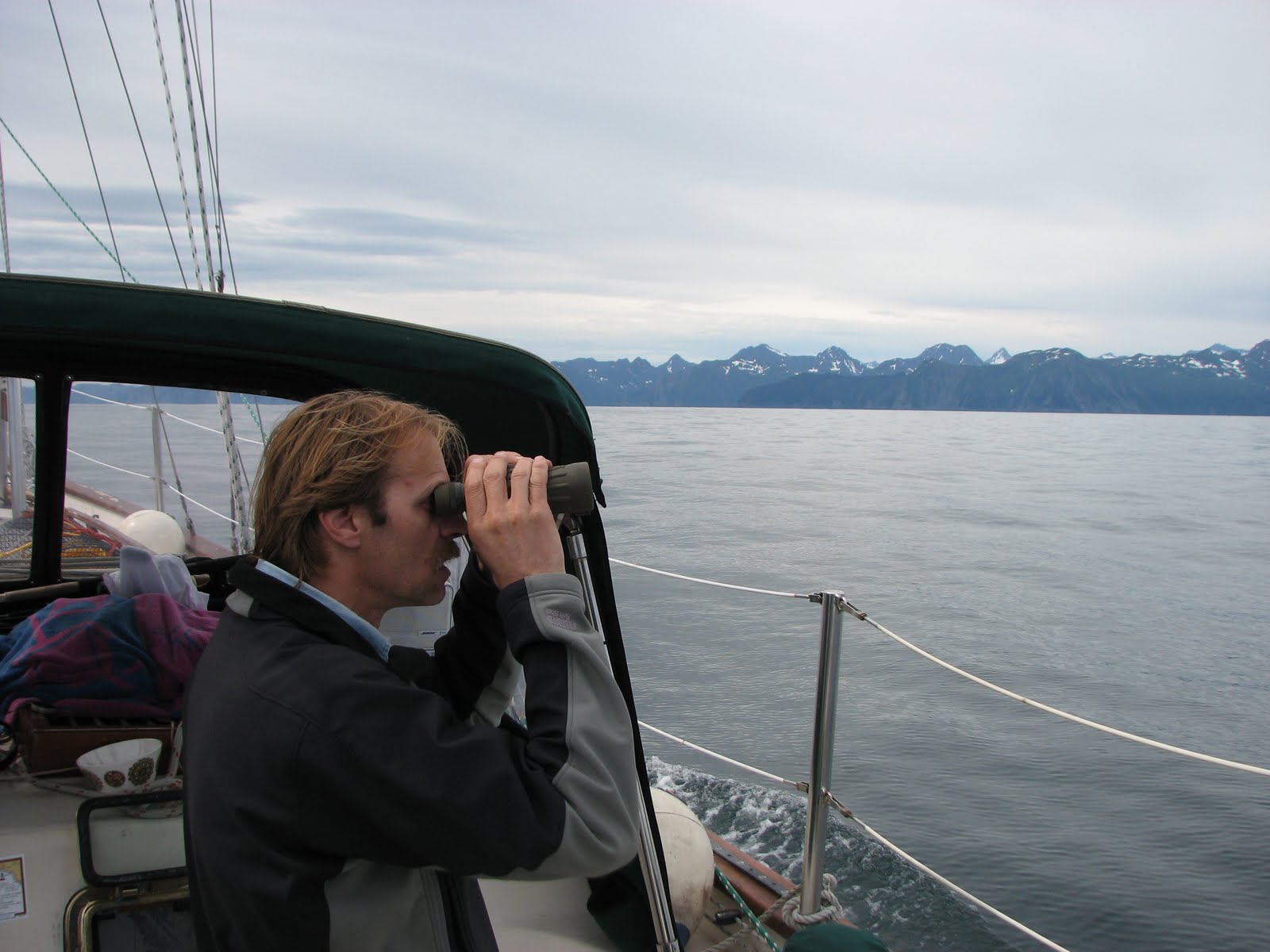 Sailing Leviathan, a Westsail 43 Alaska's Kenai Peninsula, from Seward