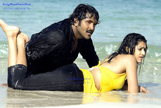 South Indian Actress Mamta Mohandas on the beach wet