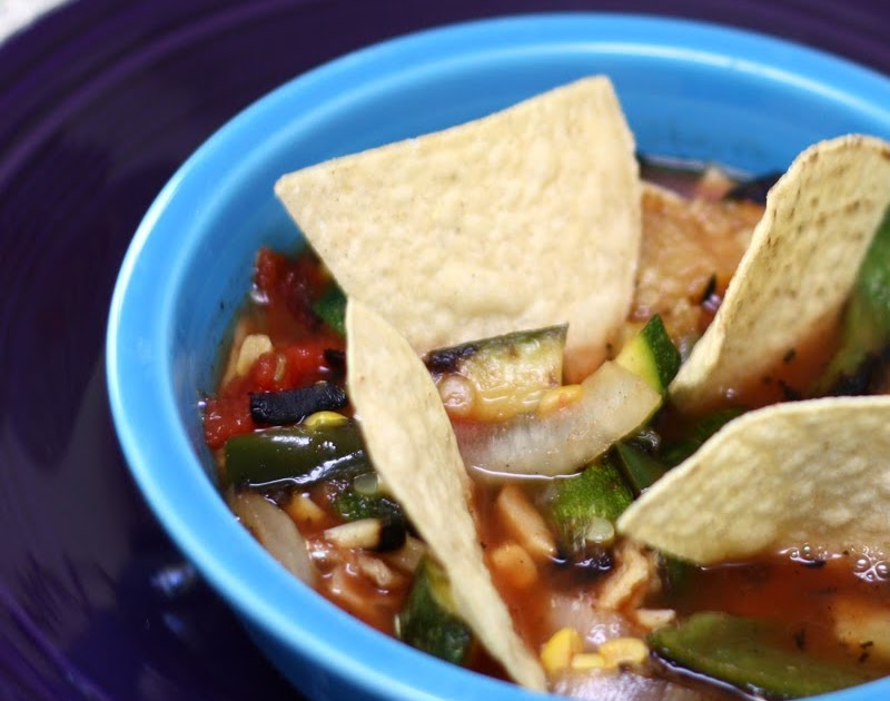 Chez Cayenne Grilled Vegetable Tortilla Soup
