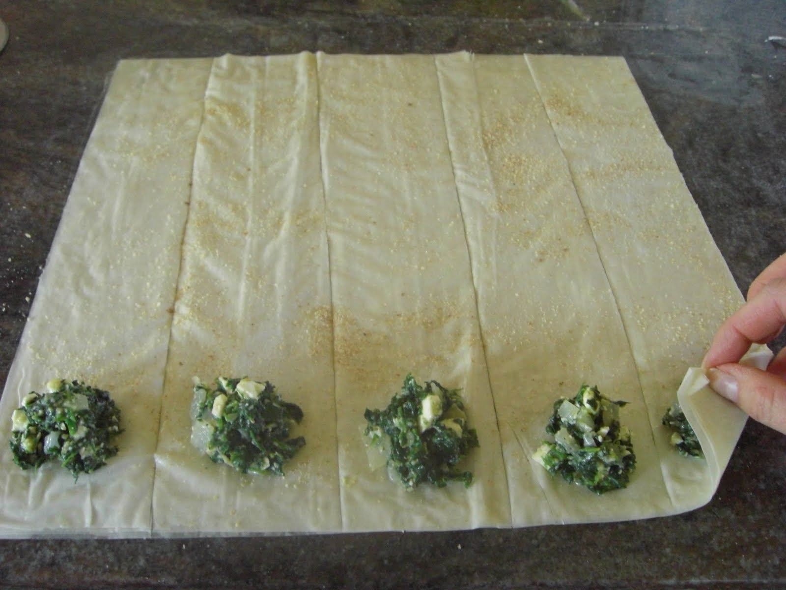 My life in food Spanakopita (Greek style spinach triangles)