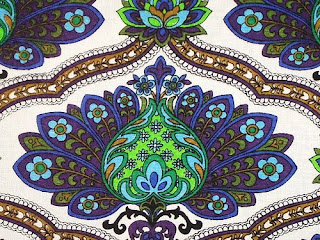 peacock inspiring vintage fabric