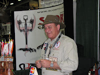 Byron Ferguson, expert archer at his booth in between seminars,second day of the 2009 Iowa Deer Classic , March 7th.