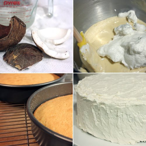 lisa is cooking Fresh Coconut Mousse Cake