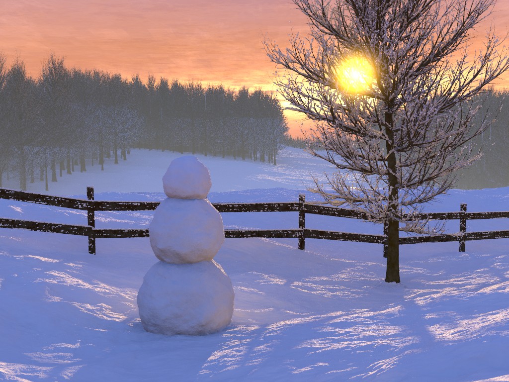 Snowman And Snow