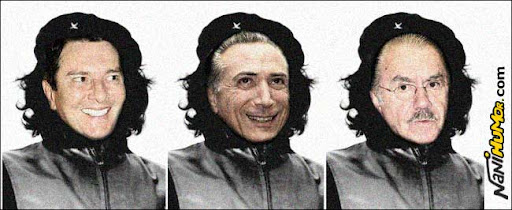 Transplante total de rosto. Che Guevara, Fernando Collor, José Sarney e Michel Temer