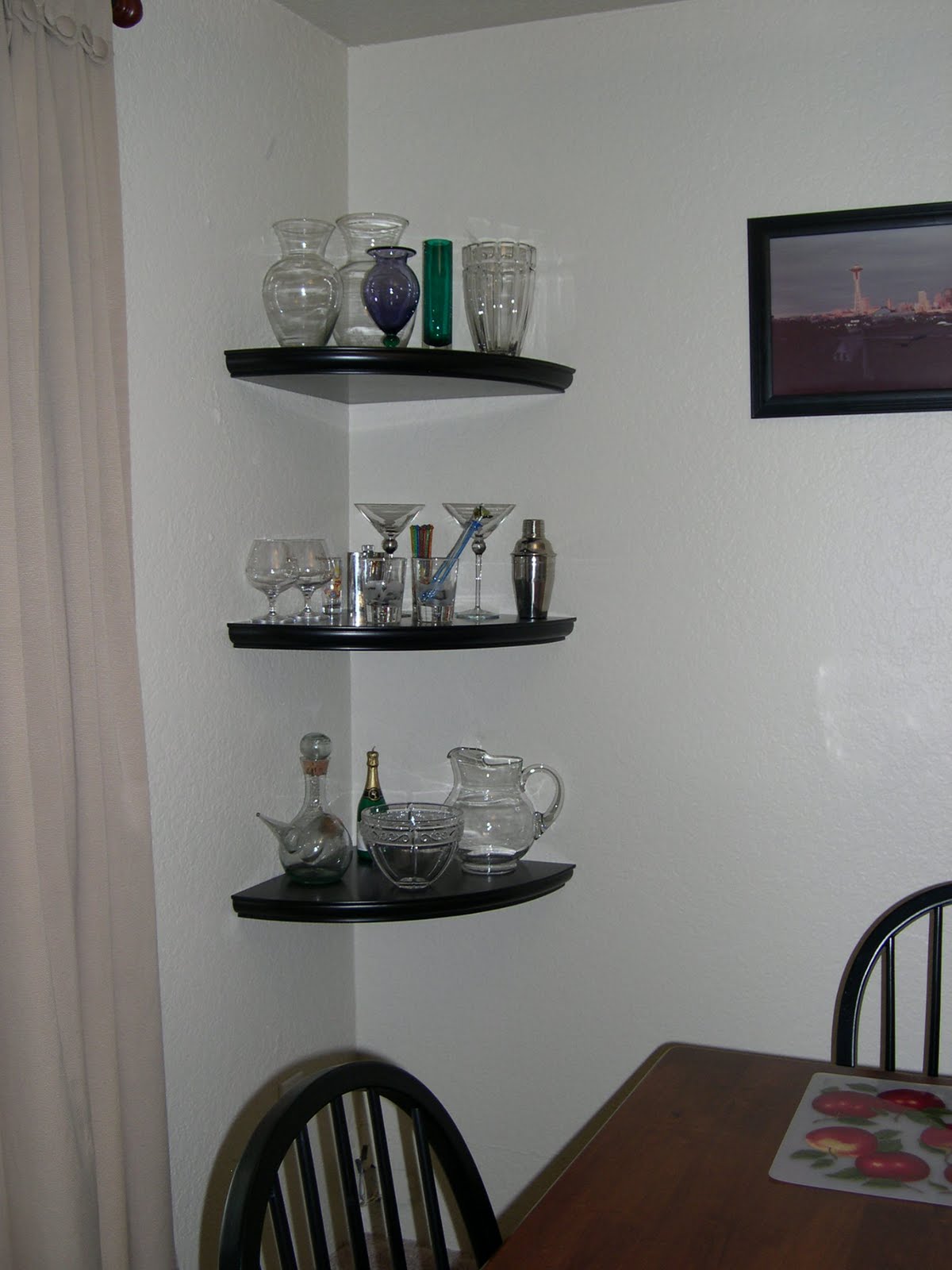 Floating Glass Corner Shelf 16 Image Wall Shelves