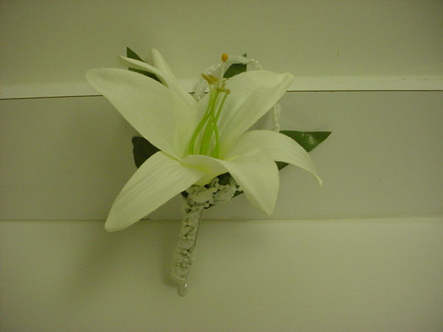 White tiger lily corsage