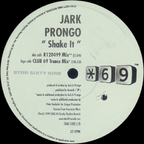 Jark Prongo Jark-Prongo Shake It Jark Prongo Jark-Prongo Shake It