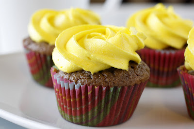 Mini Chocolate Cupcakes with Colorful Buttercream Icing