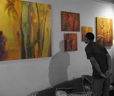 Sara Beckett's paintings at hotel Normandy, Trinidad