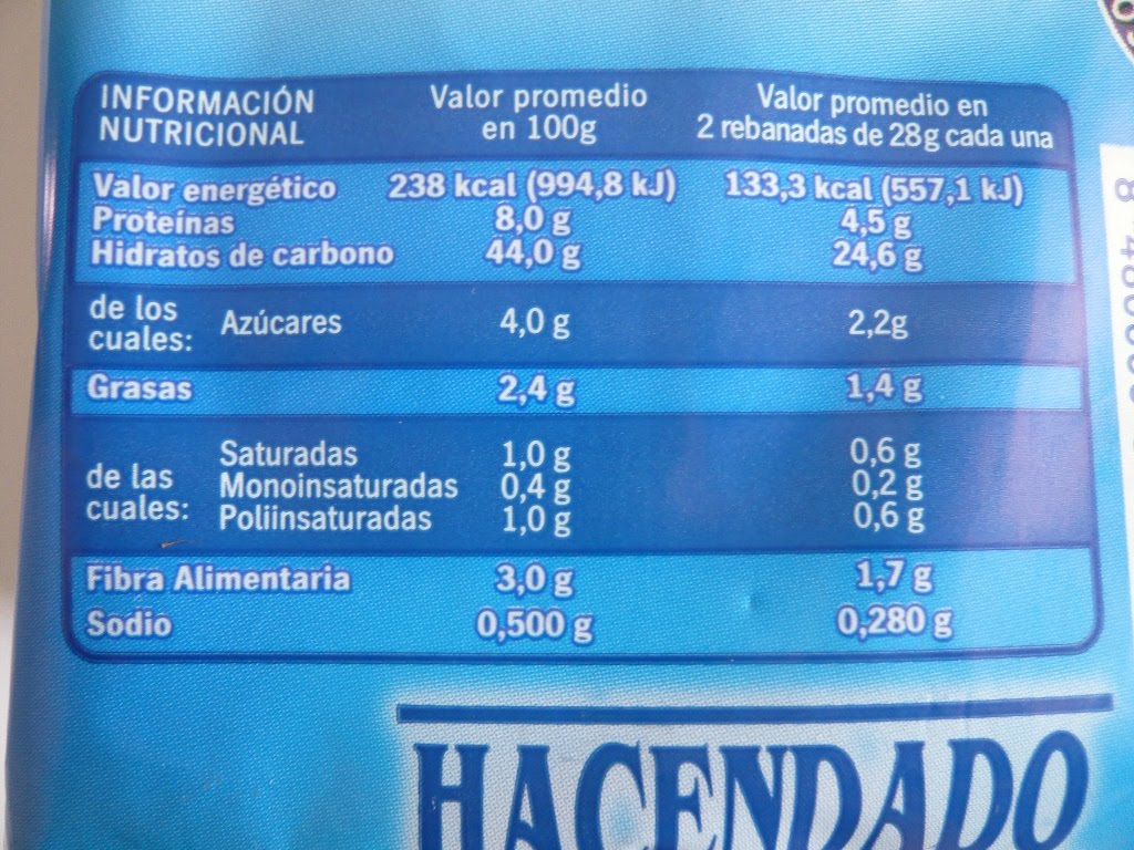 Mery a Dieta con "pp" PAN DE MOLDE BLANCO MERCADONA / 2 REBANADAS 3