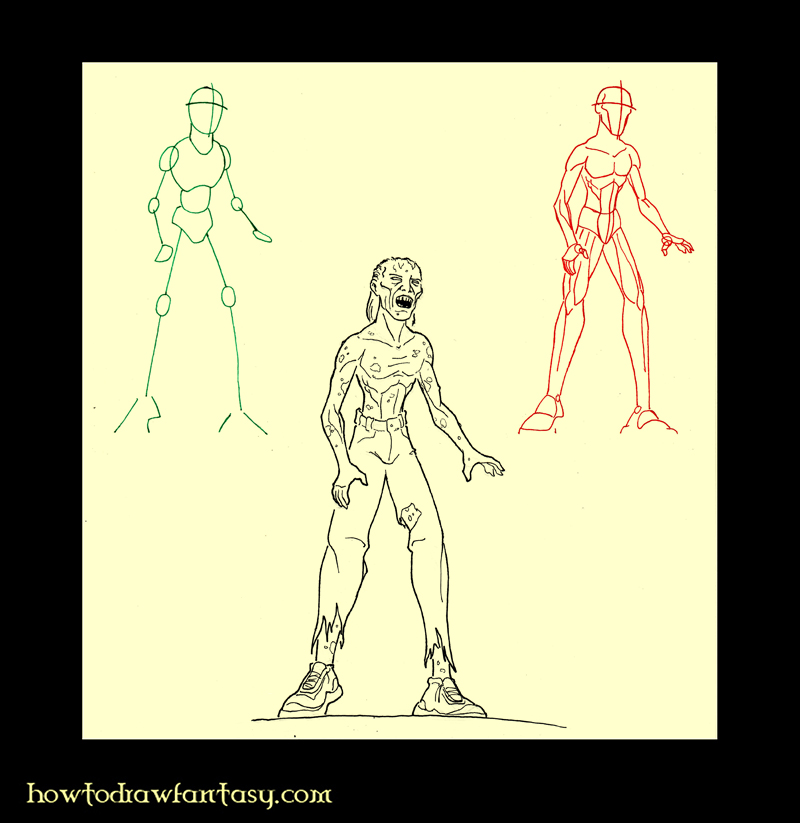 comment dessiner zombie