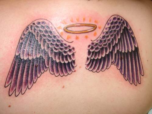 angel wing tattoo. small angel wing tattoo.
