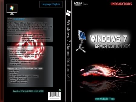 Windows 7 Gamer Edition X64 64-bit UNDEADCROWS-ISO compatibile episodio