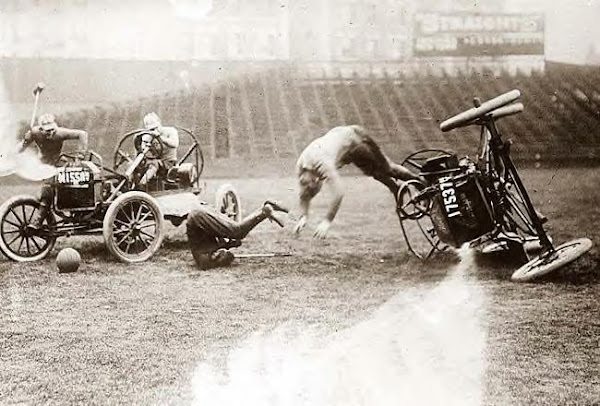 Auto Polo Accident. Photo circa 1918